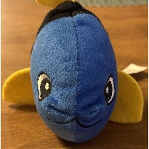 Greenbrier International Fish Blue Yellow Black Plush Stuffed Animal 6”